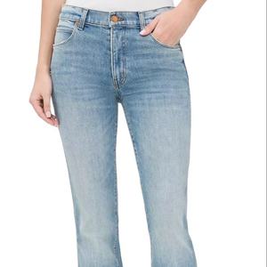 Venta al por mayor de pantalones ajustados de cintura alta, casuales, transpirables, con botones, lavados, de color sólido, de alta calidad y personalizados para mujer. - Product Image 2