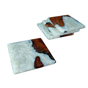 El más vendido, posavasos de madera sostenibles, accesorios de mesa de resina epoxi únicos, decoración de Vietnam - Product Image 1