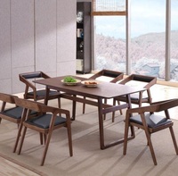 Mangoholz Rechteckiger Esstisch 6 Gepolsterte Stühle Moderner Stil Sheesham-Finish Höhenverstellbar Klappbar Wohnzimmer Zuhause