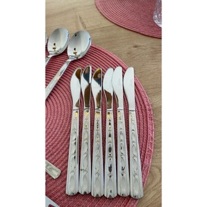 Juego de cubiertos vintage de 24 piezas Juego de cubiertos modernos de mediados de siglo Decoraciones de comedor de cocina Retro - Product Image 2