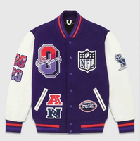 Veste universitaire New York Knicks pour homme, bleu et blanc, design boutonné, style preppy, veste de baseball universitaire, hiver, enduite