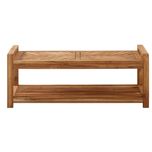 Banc d'étagères Banc de pique-nique en bois de teck de jardin extérieur-Lauda - Product Image 2