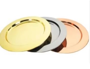 Plaques de chargeur en métal en aluminium écologiques de vente chaude nickelées pour la décoration de table de maison et de mariage - Product Image 6