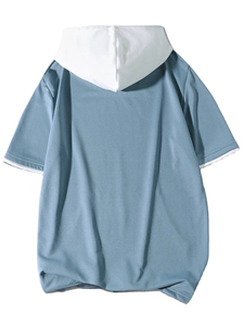 Ropa deportiva de secado rápido, camisetas con capucha de alta elasticidad para hombre, tela peinada, colores personalizados, venta al por mayor - Product Image 2