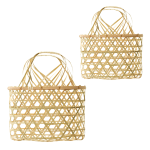 CESTA DE REGALO DE BAMBÚ hecha a mano duradera para embalaje y almacenamiento ecológicos decoración del hogar artesanías de Vietnam - Product Image 1