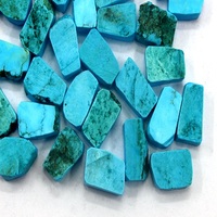 10 Pièces de Pierres Brutes de Turquoise Naturelle de Haute Qualité 16-18 MM Taillées à la Main avec Effet Optique Étoilé pour la Fabrication de Bijoux