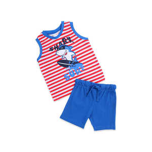 Traje de verano de 2 piezas para niños con forro prenatal rojo y azul para mayores de 9 años, excelente para ropa infantil - Product Image 3