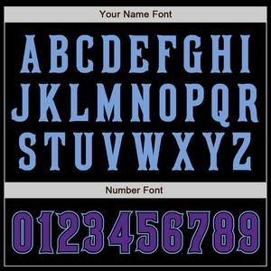 Violet noir personnalisé-Maillot de baseball authentique bleu clair - Product Image 4