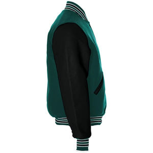 แจ็คเก็ตวาร์ซิตี้แบบปะติดปะต่อ แขนหนัง ปักลาย แจ็คเก็ตเบสบอลมหาวิทยาลัย ผ้าแคนวาส คุณภาพสูง แจ็คเก็ตวาร์ซิตี้ แจ็คเก็ตฤดูหนาว - Product Image 3