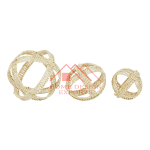 Objet boule ronde dernier design pour décorations de table Sculpture boule ronde en métal de haute qualité pour bureau maison moderne - Product Image 2