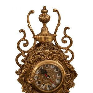luxury antique brass <b>clock</b> set with ornate candelabras handcrafted golden vintage decoration elegant home accessory - Product Image 3