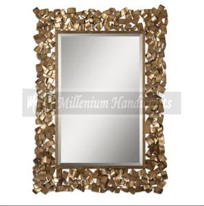 Modern Luxury Gold Finish Iron <b>Wall</b> <b>Mirror</b> for Bathroom <b>Vanity</b> & Bedroom Decor by Millennium Handicrafts - Product Image 2