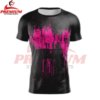 Hommes MMA Rash Guard Compression Shirt à manches courtes Logo personnalisé sublimé BJJ Training Rashguard Prix de gros Fighting Shirt