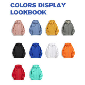 แจ็กเก็ตขนแกะที่มีน้ำหนักเบาแบบลำลองสำหรับทุกเพศเสื้อฮู้ดซิปเต็มหน้าพิมพ์ลายนูนหนาแบบกำหนดเอง - Product Image 3