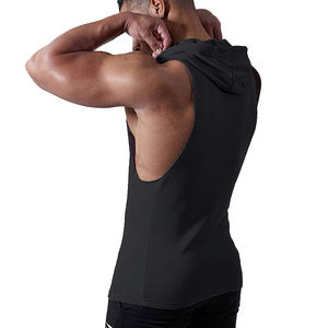 2025 nuevo diseño personalizado hombres gimnasio deportes músculo Racer espalda sin mangas Sudadera con capucha Material transpirable - Product Image 4