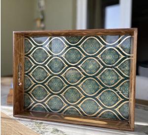 Bandeja de Servicio de Diseño con Recubrimiento de Esmalte de Madera MDF, Bandeja de Mesa de Alta Calidad para Hoteles y Restaurantes - Product Image 4