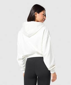 Prix d'usine doux blanc goutte épaule femmes sweat à capuche surdimensionné Top vente Anti-rides et respirant sweats à capuche vierges pour les femmes - Product Image 6