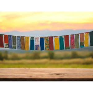 พวงมาลัยผ้าส่าหรีวินเทจทำมือ สำหรับตกแต่งงานแต่งงานและงานปาร์ตี้ พร้อมดอกไม้ประดิษฐ์ ตกแต่งบ้าน - Product Image 3