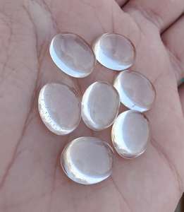 Boutique en ligne de quartz en cristal naturel 6mm x 8mm dos plat ovale calibré personnalisé pierres précieuses en vrac prix d'usine vente de pierres précieuses - Product Image 2