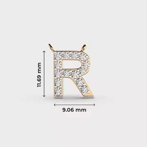 Colgante de diamante 'R' de estilo clásico Unisex, joyería con letras alfabéticas de oro/plata de 18 quilates, colgantes caros, joyería encantadora para hombres/mujeres - Product Image 3