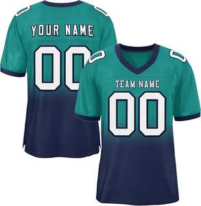 Maillots de football américain personnalisés rayés respirants de grande taille broderie de numéro de nom personnalisé pour l'été traditionnel - Product Image 6