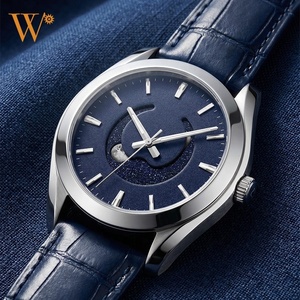 Reloj Automático Miyota 9015 con Fase Lunar, Cristal de Zafiro de Lujo, Correa de Cuero Genuino, Logotipo Personalizado, Reloj Mecánico de Pulsera para Hombre, OEM - Product Image 1