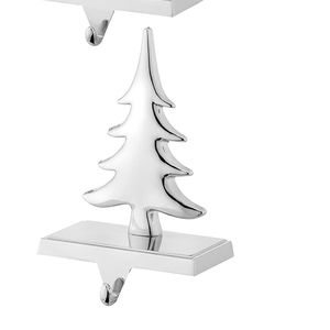 Lot de 4 décorations de Noël en métal argenté de haute qualité, porte-bas et cintre, fournitures en vrac d'Inde - Product Image 4