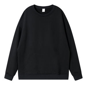 Couleur bleu foncé pull surdimensionné poids lourd unisexe plaine sweat chemise Sport de plein air Streetwear garçon fille hommes sweat - Product Image 5