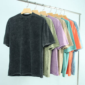 เสื้อยืดแขนสั้นสำหรับผู้ชายรุ่นเฮฟวีเวตซักไฮสตรีทเสื้อยืดวินเทจทรงหลวมใช้ในทุกฤดูกาล - Product Image 1