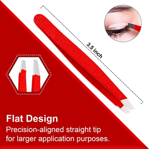 Pinces à épiler inclinées en acier inoxydable avec revêtement en poudre noire pour l'épilation, la mise en place de fils et l'épilation des poils, avec des poignées confortables - Product Image 6