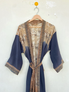 Vintage 100% Pure Soie Lisse Haute Qualité Kimono Robe Séchage Rapide Femmes Vêtements De Nuit pour Été Automne Printemps Taille Libre Cordon - Product Image 2