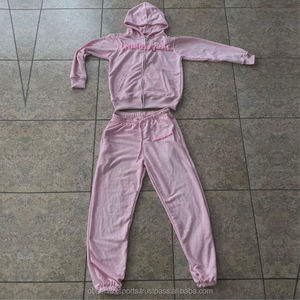 Impression bouffante logo personnalisé pantalons de survêtement évasés de haute qualité et ensemble à capuche costume de sport survêtements pantalons deux pièces ensemble piste de jogging - Product Image 3