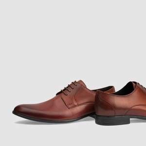 Tapi sepatu pantofel renda klasik pria, sepatu bisnis Formal warna coklat hitam ujung lancip kulit asli tali pernikahan berjalan dengan tali - Product Image 4