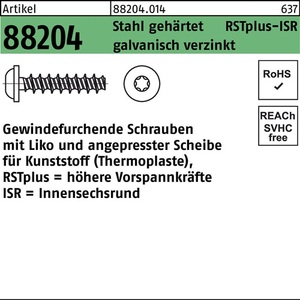 Thread Forming <b>Screw</b> R 88204 Liko ISR 6x25-T30 Steel 250 Pcs Per Pack - Product Image 1