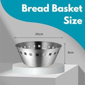 Cesta de almacenamiento de cesta de pan de acero inoxidable de alta calidad, contenedor para aperitivos vegetales, pan, frutas Roti, Chapati Naan - Product Image 4