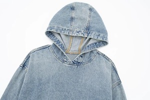 เสื้อฮู้ดกางเกงยีนส์แบบสวมหัวสำหรับผู้ชายเสื้อมีฮู้ดลำลองมีกระเป๋าจิงโจ้สไตล์สตรีทแวร์สำหรับผู้ชาย - Product Image 4