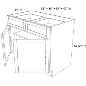 เครื่องปั่นไม้มะเกลือ2ประตู2ลิ้นชักตู้ฐาน36 "กว้าง34.5" สูงและลึก24" - Product Image 3