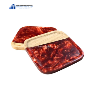 Posavasos de resina epoxi de madera Natural de lujo, patrón único, cocina, comedor, decoración, fábrica de Vietnam - Product Image 2