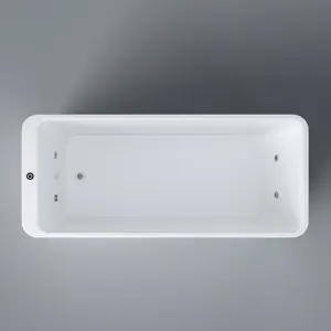 Baignoire autoportante ICEGALAX au design moderne, forme rectangulaire, en fibre de verre - Product Image 6