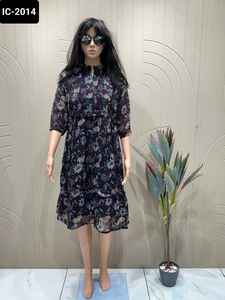 Latest Women Wear Collections of Ready to Wear Heavy Georgette Fancy Kurtis for Casual and Daily Wear Digital Printed Kurtis - Product Image 3