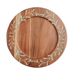 Plaque de chargeur ronde en bois de qualité supérieure naturelle et plaque de chargeur d'hôtels de mariage et d'événements vente chaude - Product Image 5