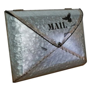 กล่องจดหมายดีบุกเคลือบสังกะสีสีเทาทันสมัยพร้อมดีไซน์แขวนผนังเหมาะสำหรับสำนักงานสวนและบริการจดหมายและการจัดเก็บพัสดุ - Product Image 2