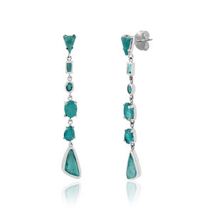 Haute qualité 925 argent Sterling rose Tourmaline goutte boucle d'oreille nouveau Design naturel Doublet pierre précieuse cadeaux mignons pour la fête - Product Image 4