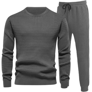 Promotion Hommes Imprimé Solide Mélange Lourd Polaire Ras Du Cou Survêtement-Survêtement Deux Pièces Confortable pour Se Détendre Running & Sports - Product Image 6