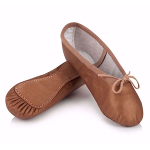 Zapatillas de Ballet de piel de primera calidad para niñas y mujeres, calzado de baile ligero con correa elástica, ideal para ensayos en estudio - Product Image 4