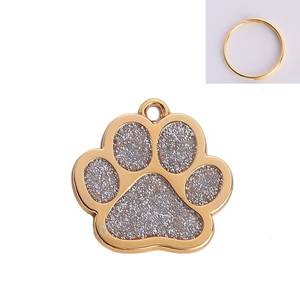 Etiquetas personalizadas con purpurina para perros y gatos, colgante de Metal con nombre de identificación para mascotas - Product Image 2