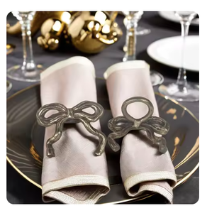 Nouvel arrivage d'anneaux de serviette en métal faits à la main avec décor élégant pour les banquets de mariage et les fêtes Vaisselle Décoration de fête Arrivée chaude - Product Image 2