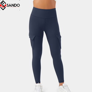 กางเกงเลกกิ้งเล่นกีฬาสำหรับผู้หญิงกางเกงสำหรับเล่นยิมฟิตเนสควบคุมกลางพุงดีไซน์แบบไขว้กันยืดได้4ทางออกแบบโลโก้ได้ตามต้องการ - Product Image 1