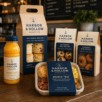 Boîtes d'emballage personnalisées pour brunch avec fenêtre, boîtes à collation en kraft et emballages cadeaux pour boulangeries, pour cafés