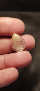 คริสตัลควอตซ์ธรรมชาติขายส่ง ควอตซ์รูไทล์สีทองทรงลูกแพร์ คริสตัลคาโบชอง งานฝีมือ ทำแหวนเครื่องประดับ DIY - Product Image 6